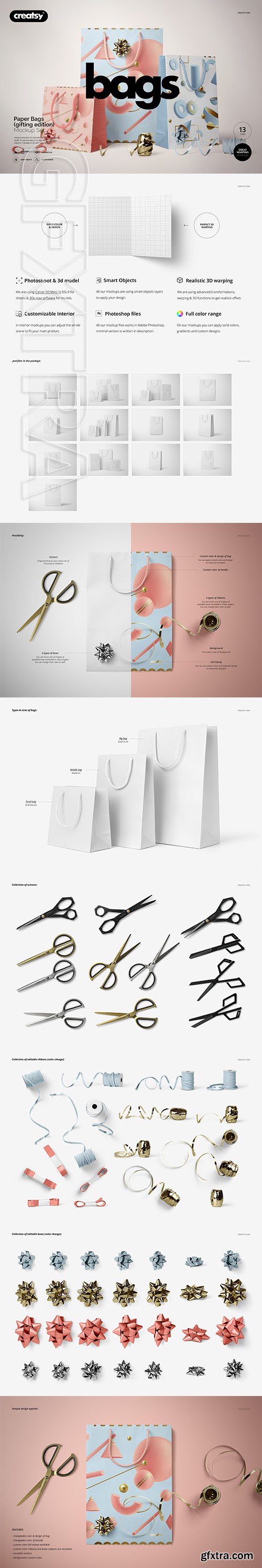 CreativeMarket - Paper Bags Mockup (gifting edition) 3439321