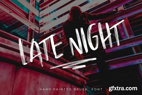 CM - Late Night - Textured Brush Font 2720851