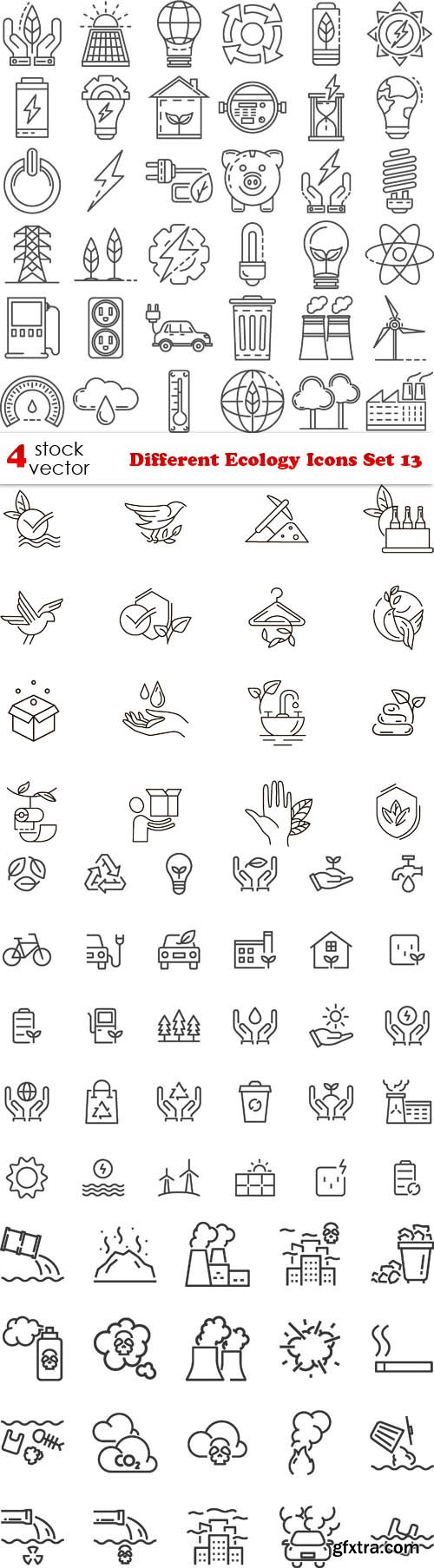 Vectors - Different Ecology Icons Set 13