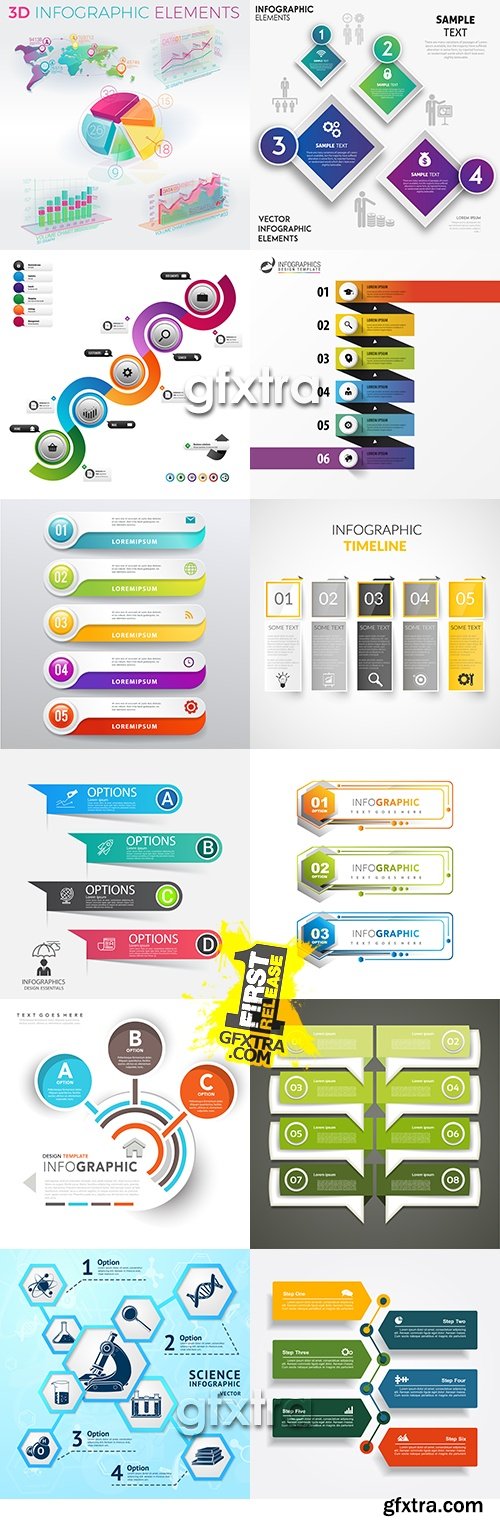 Business infographics options elements collection 33