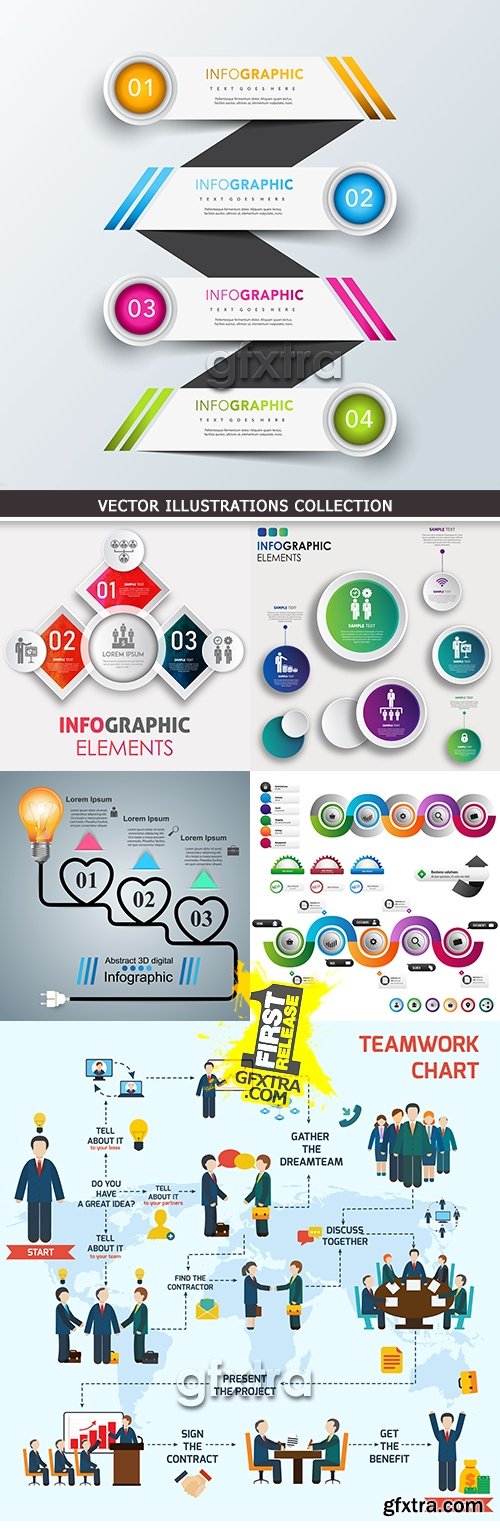 Business infographics options elements collection 33