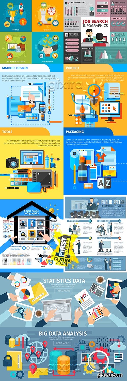 Business infographics options elements collection 34