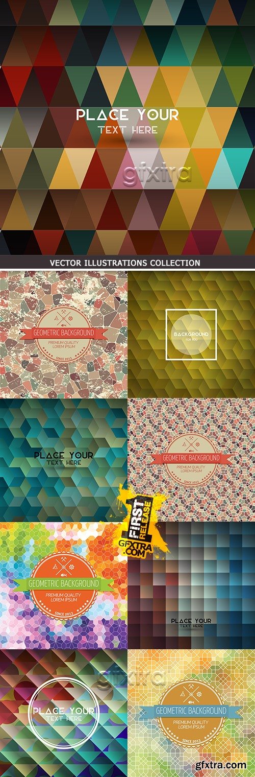 Modern colorful mosaic and geometric polygon background