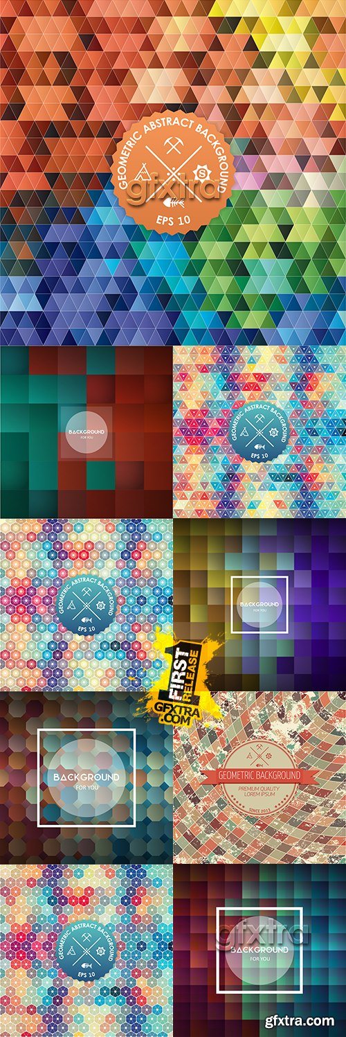 Modern colorful mosaic and geometric polygon background