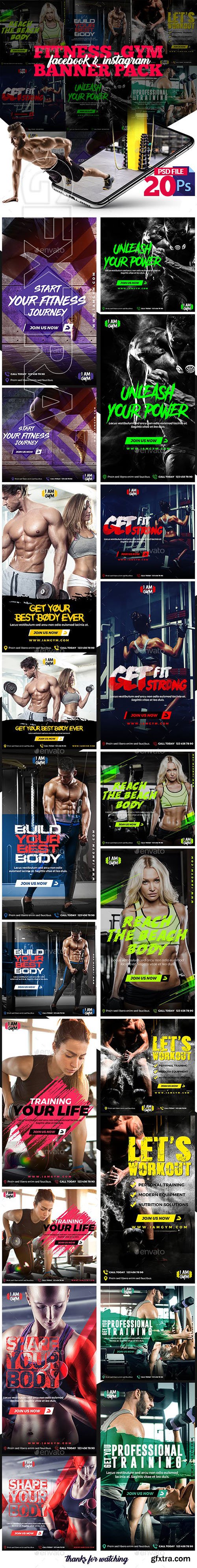 GraphicRiver - Fitness-GYM Instagram Post and Stories 23216304