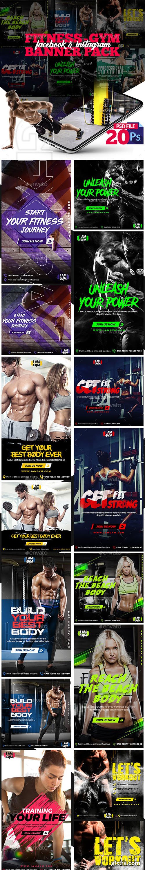 GraphicRiver - Fitness-GYM Instagram Post and Stories 23216304