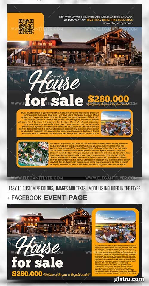 House for Sale V1 2019 PSD Flyer Template + Facebook Cover + Instagram Post