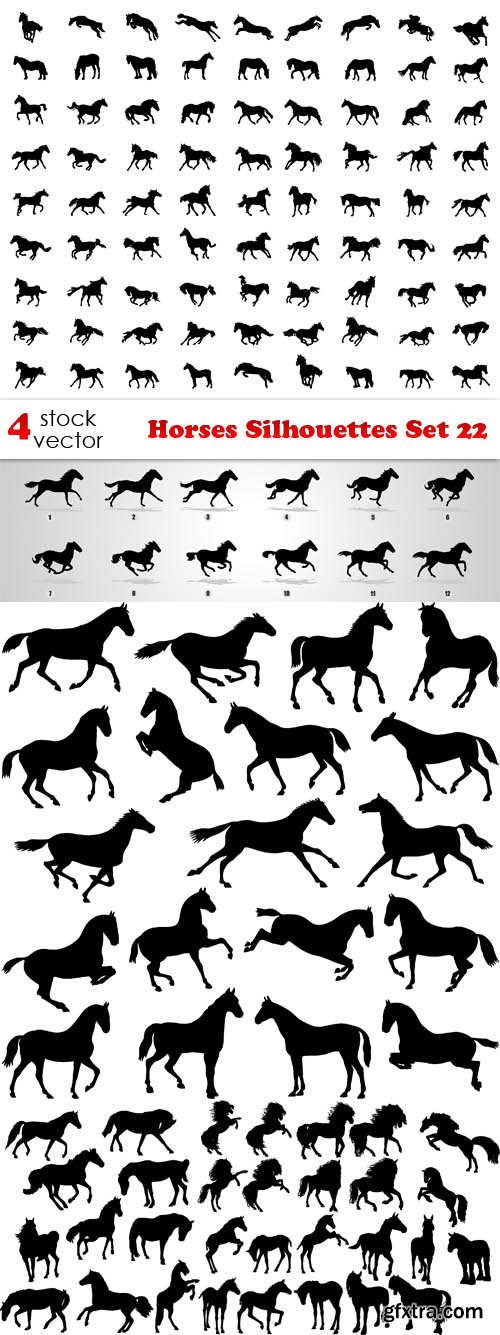 Vectors - Horses Silhouettes Set 22