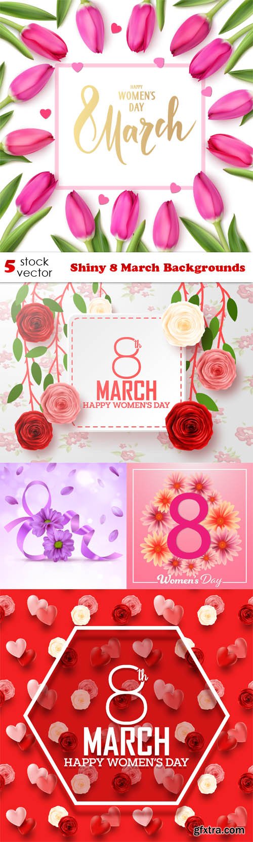 Vectors - Shiny 8 March Backgrounds