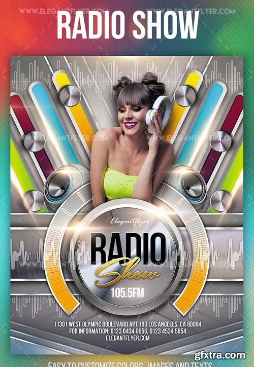 Radio Show V1 2019 Flyer PSD Template + Facebook Cover + Instagram Post