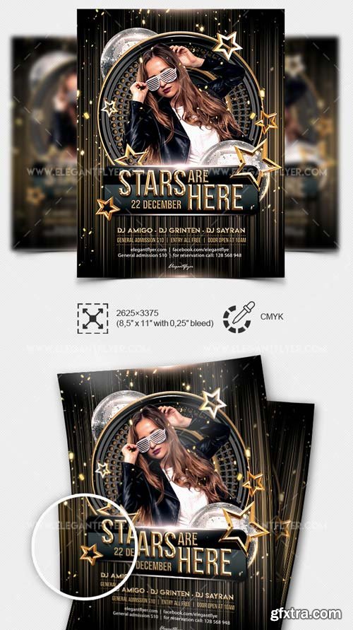 Stars are Here V1 2019 PSD Flyer Template + Facebook Cover + Instagram Post