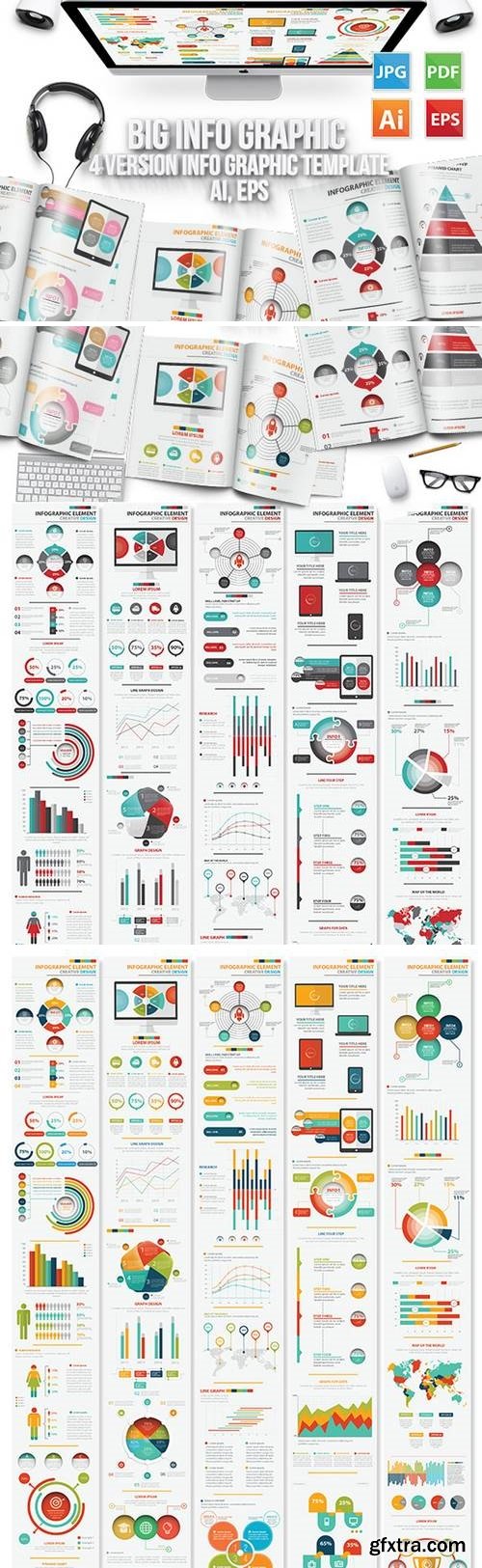 Big Info Graphic Elements Design 4 Version