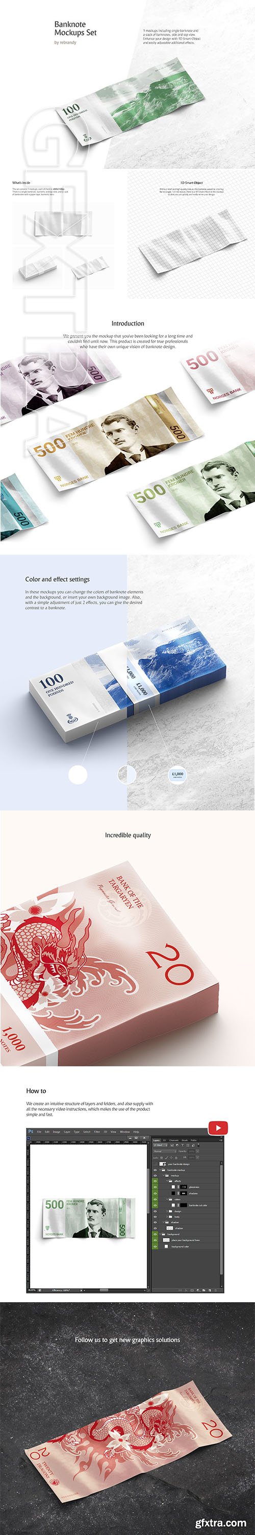 CreativeMarket - Banknote Mockups Set 3477872