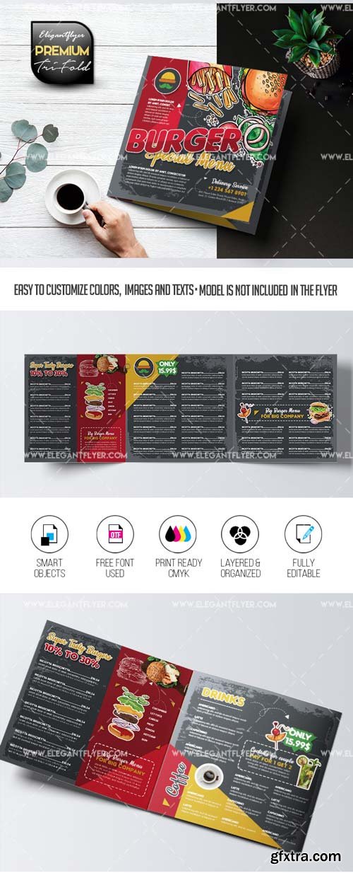 Burger Menu V1 2019 Brochure Template in PSD