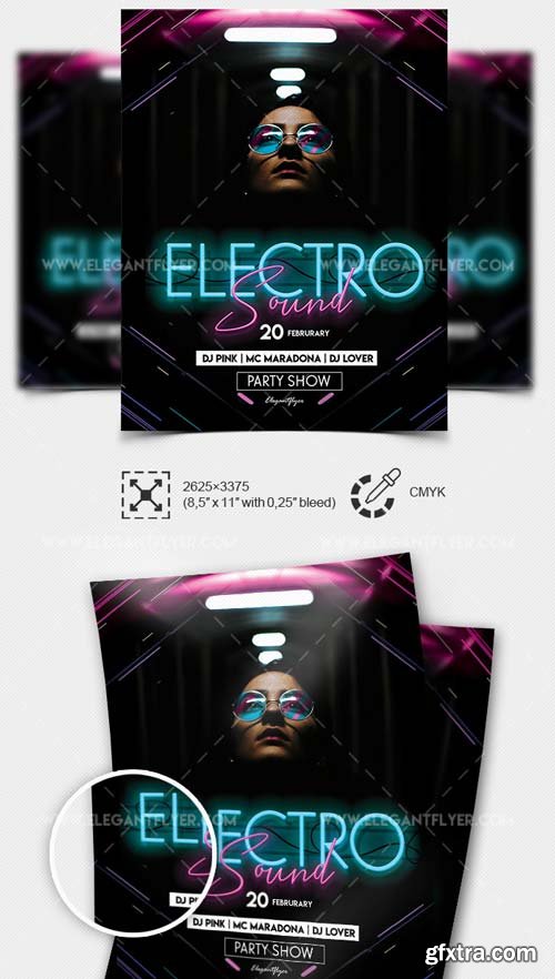 Electro Sound V1 2019 PSD Flyer Template + Facebook Cover + Instagram Post