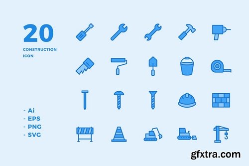 Construction Icons (Solid, Lineal Color, Line, Flat)