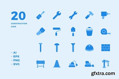 Construction Icons (Solid, Lineal Color, Line, Flat)