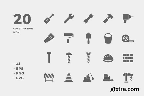 Construction Icons (Solid, Lineal Color, Line, Flat)