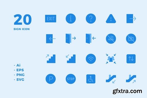 Sign Icons (Solid, Lineal Color, Line, Flat)