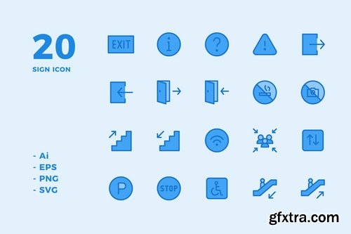 Sign Icons (Solid, Lineal Color, Line, Flat)