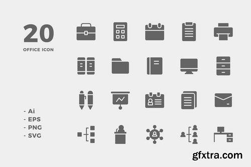 Office Icons (Solid, Lineal Color, Line, Flat)