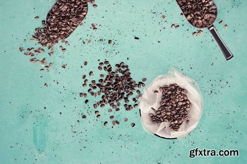 60 Coffee Beans - PNG Shapes & Objects