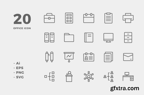 Office Icons (Solid, Lineal Color, Line, Flat)