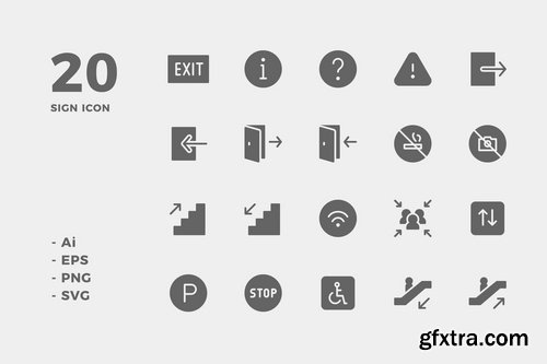 Sign Icons (Solid, Lineal Color, Line, Flat)