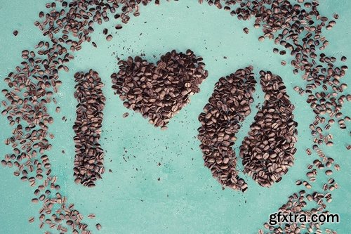 60 Coffee Beans - PNG Shapes & Objects