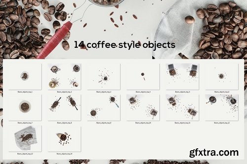 60 Coffee Beans - PNG Shapes & Objects