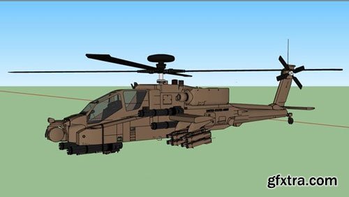 Sketchup - Apache Helicopter 3D Modeling simplified