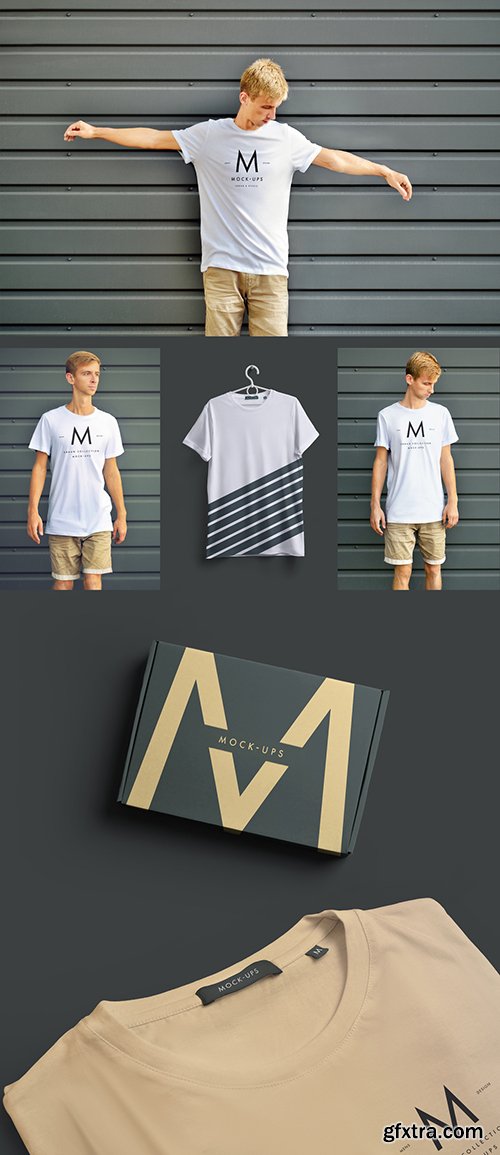 T-Shirt Mockup with Multiple Views 237074794