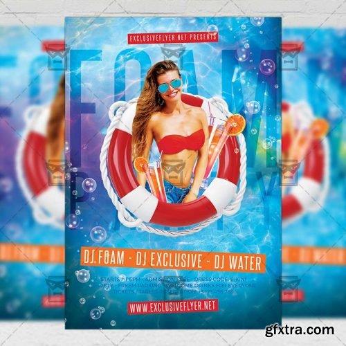 Foam Party Night Flyer - Club A5 Template