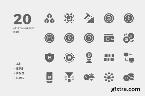 Cryptocurrency Icons (Flat, Line, Lineal Color, Solid)