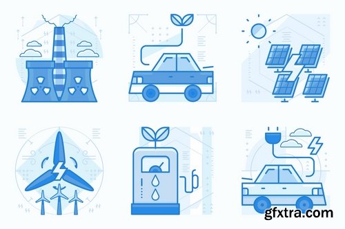 Energy and Ecology UI UX Illustrations