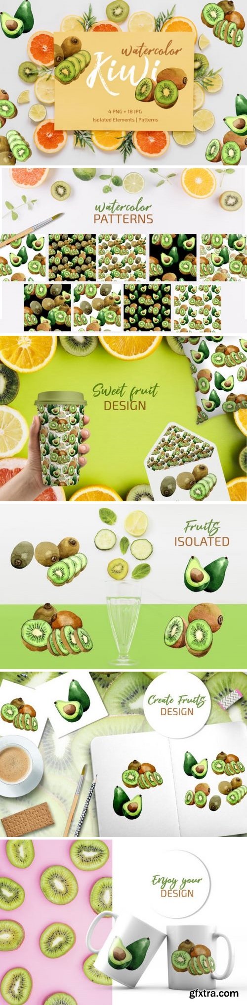 CM - Kiwi Green fresh watercolor png 3498668