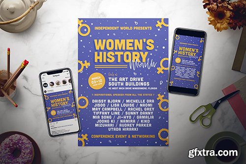 Women's History Month Flyer Set