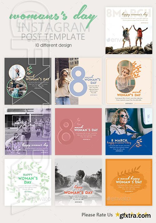 GraphicRiver - Instagram Post Templates - Woman\'s Day 23268565