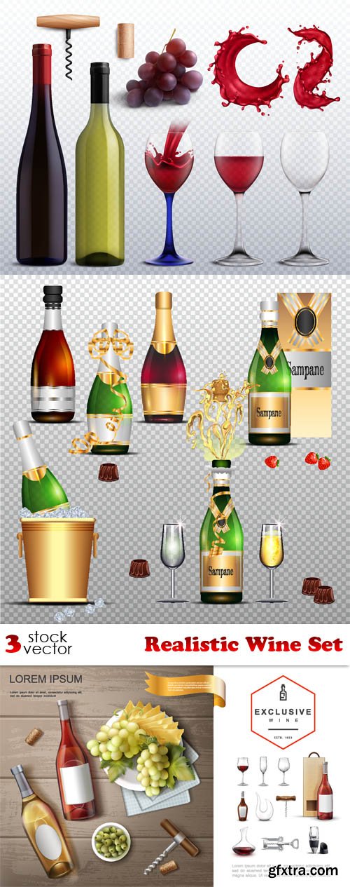 Vectors - Realistic Wine Set