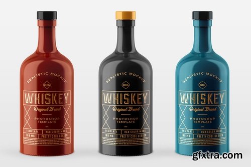 Whiskey Bottle Mock-up Template