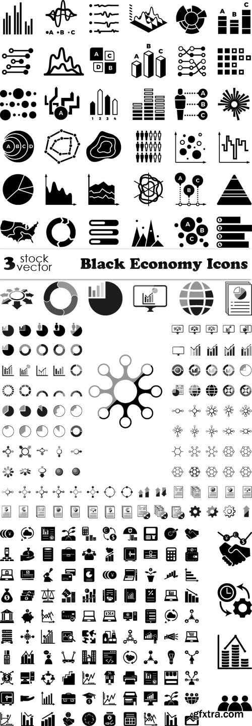 Vectors - Black Economy Icons