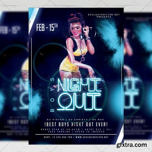 Boys Night Out Flyer - Club A5 Template