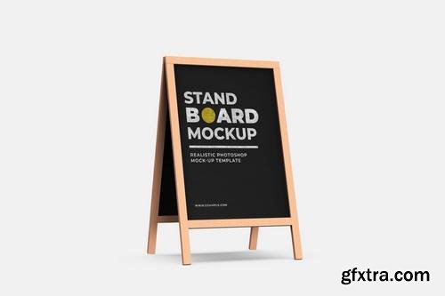 Wood Stand Board Mock-Up Template