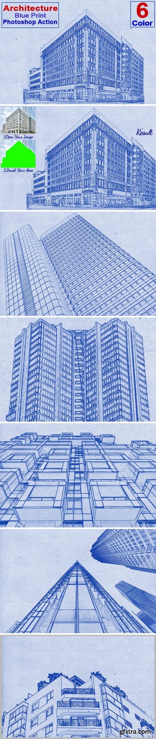 Architecture Blue Print Photoshop Action