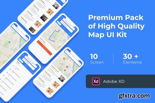 Map & Navigation UI KIT for XD