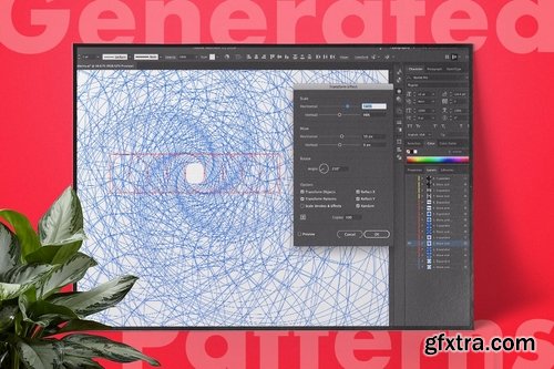 9 Randomly generated illustrator patterns