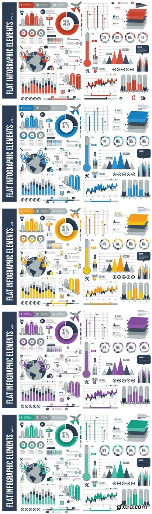 Flat Vector Infographic Elements Vol 3