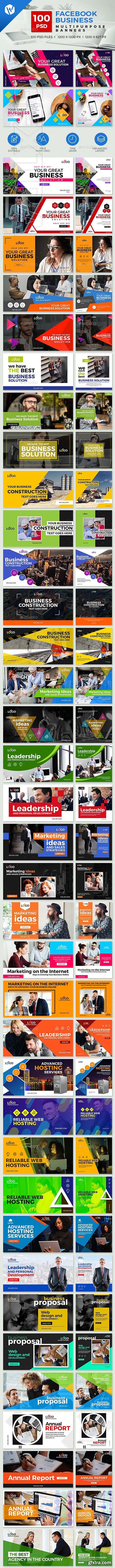 GraphicRiver - 100 Facebook Business Multipurpose Banners 23268702