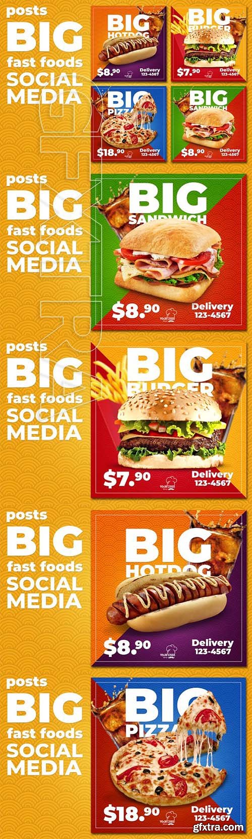 CreativeMarket - Social Media Fast Foods 3351212