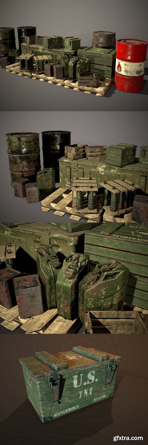 Crates and Barrels Props Pack – 3D Model